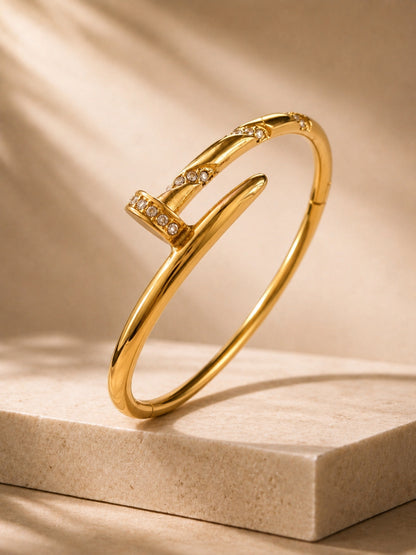 Studded Nail Cuff | Thick 18K Gold Plating, Hypoallergenic