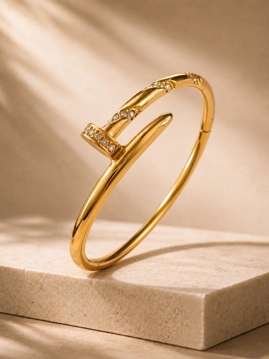 Studded Nail Cuff | Thick 18K Gold Plating, Hypoallergenic