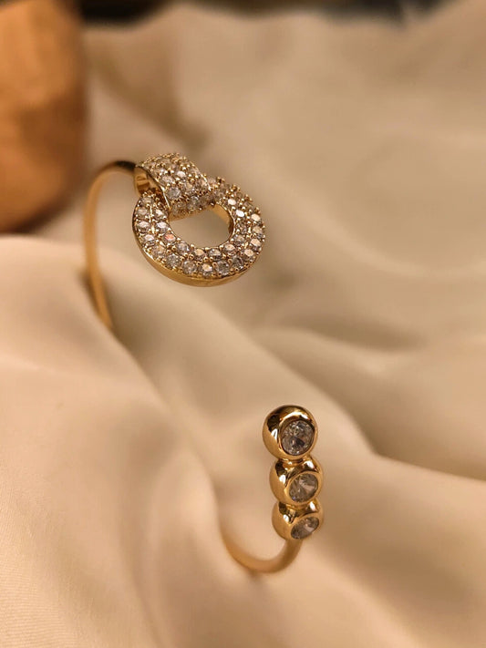 Solace Open Cuff – Rose Gold | Dual-Sided AD Statement Bracelet