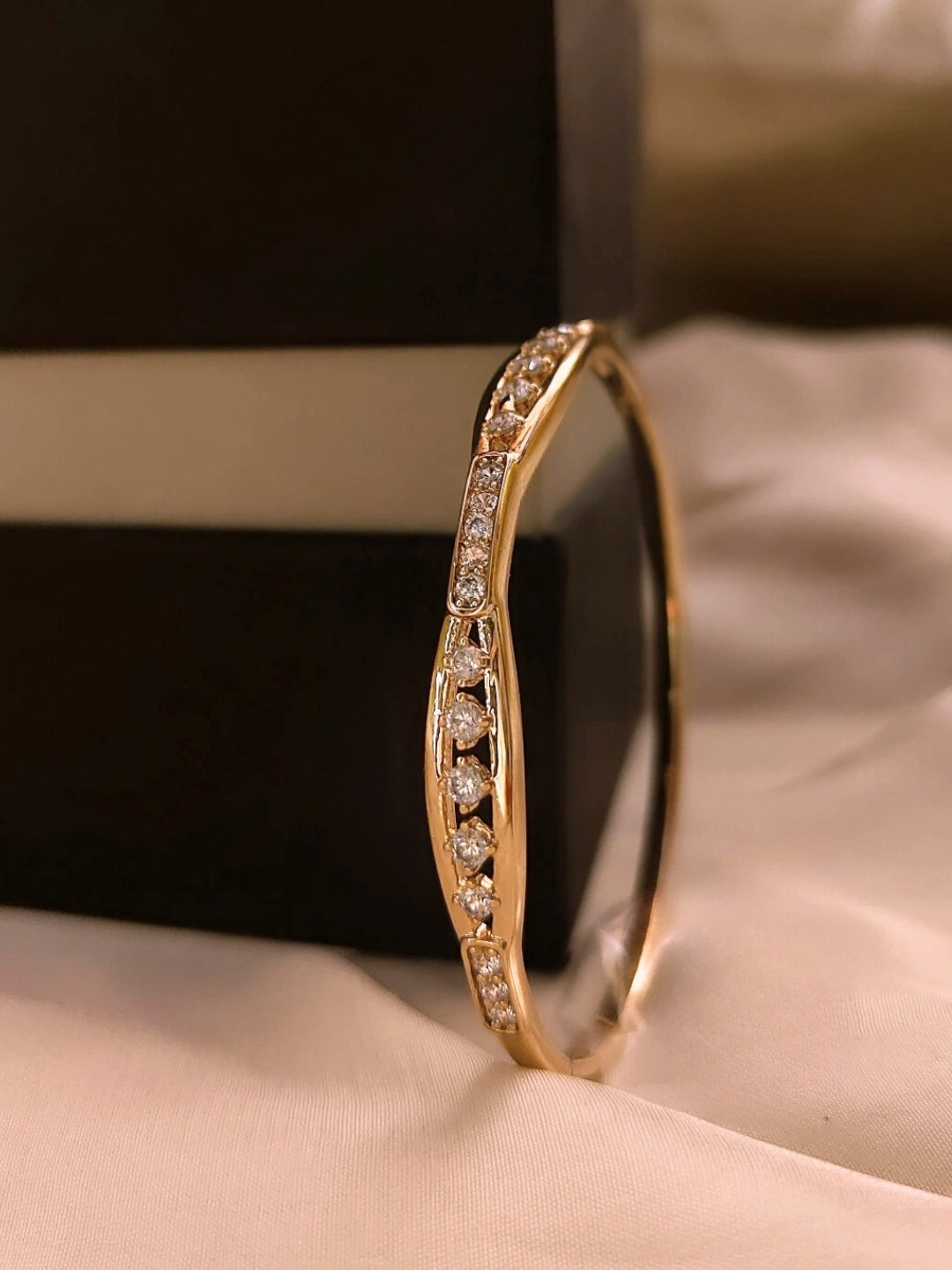 Twisted Sparkle Cuff | Rose Gold Ethnic Bracelet