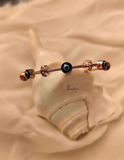 Gold Evil Eye Magnetic Cuff