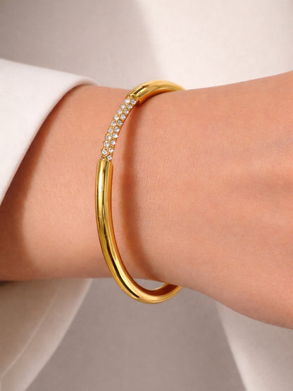 Exclusive Rhinestone Premium Gold Cuff Bracelet for Women