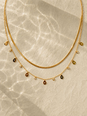 Multicolor Drop Layered Necklace Set – Combo of 2