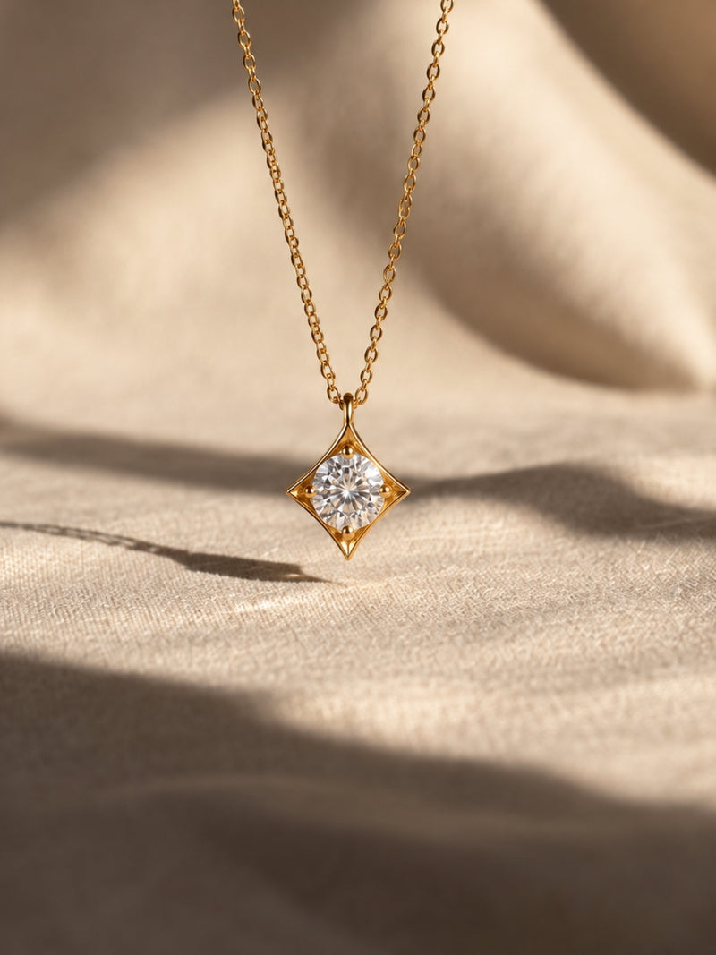Stellina Crystal Solitaire Pendant Necklace