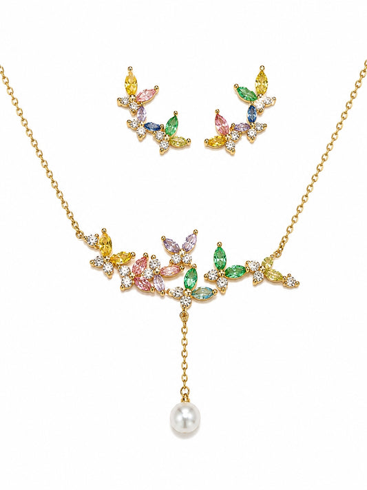 Butterfly Multicolor Necklace & Earring Set
