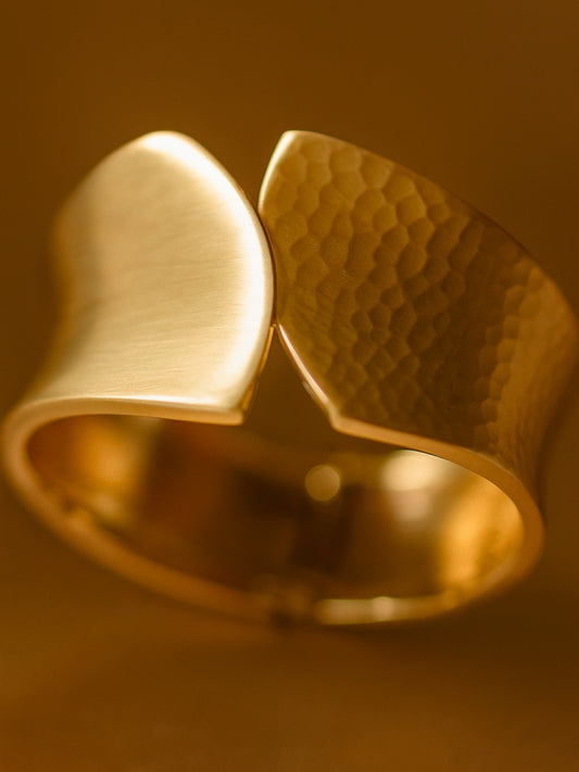 Artisan Gold Cuff – Matte Statement Bracelet