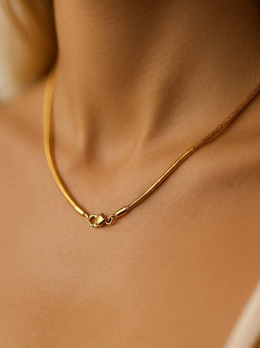 14K Gold-Plated Stainless Steel Chain | 22cm Everyday Wear