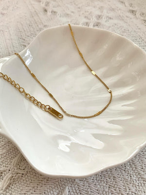 18K Gold Designer Slim CZ Chain Necklace | Waterproof & Anti Tarnish