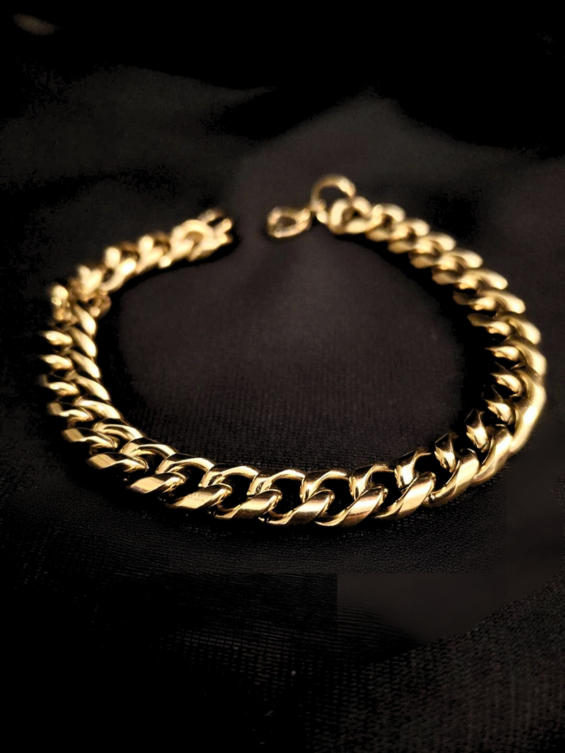 Gold Cuban Chain Bracelet (Thin)