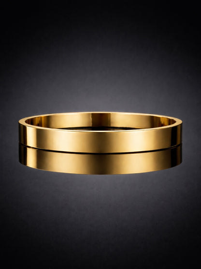 18K Gold Plated Plain Kada for Men | Stainless Steel Bracelet