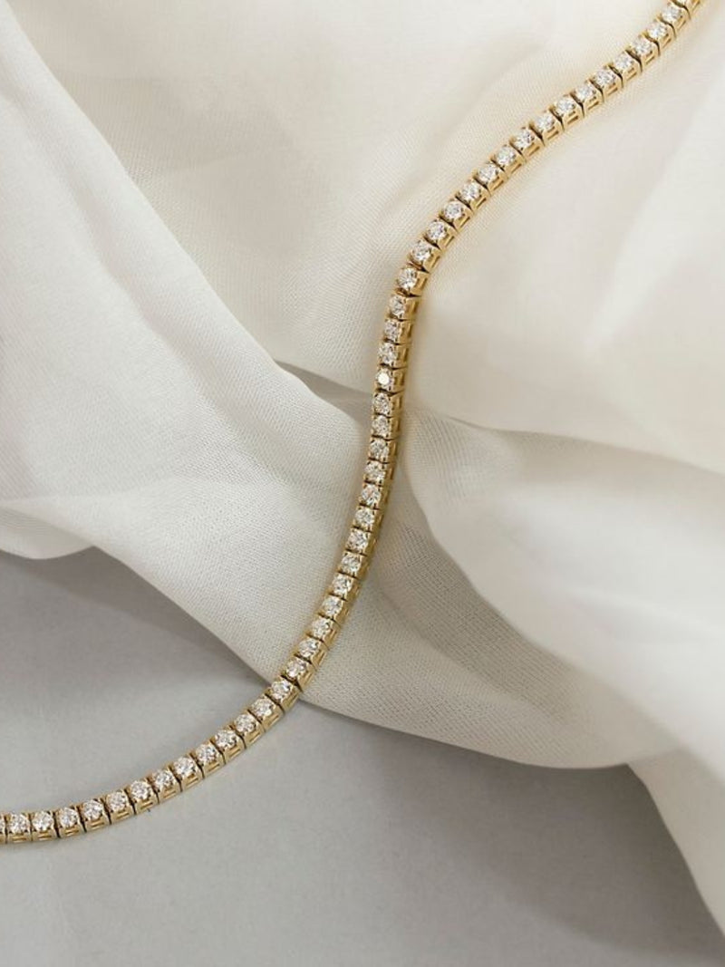 2mm Slim Gold Tennis Bracelet – CZ Diamond Stackable Bracelet