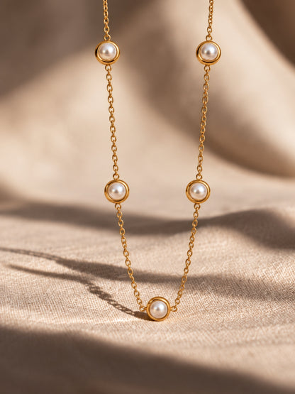 Multi Pearl Chain -18KT Gold Plating