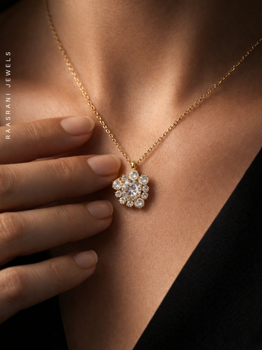 Studded Heart Pendant Necklace | 18K Gold Plated Everyday Chain