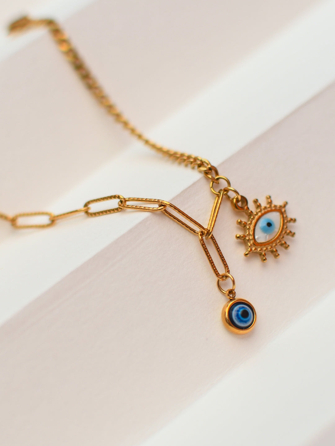 Evil Eye Gold Bracelet – Anti-Tarnish, Adjustable & Waterproof