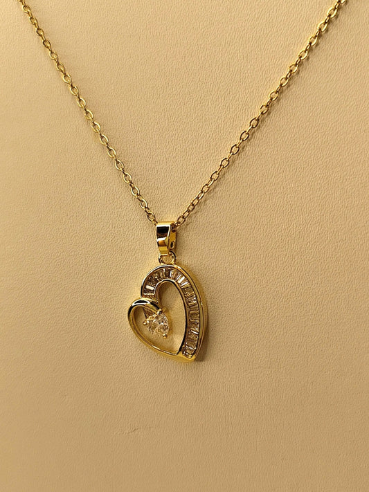 Heart Studded Pendant Chain