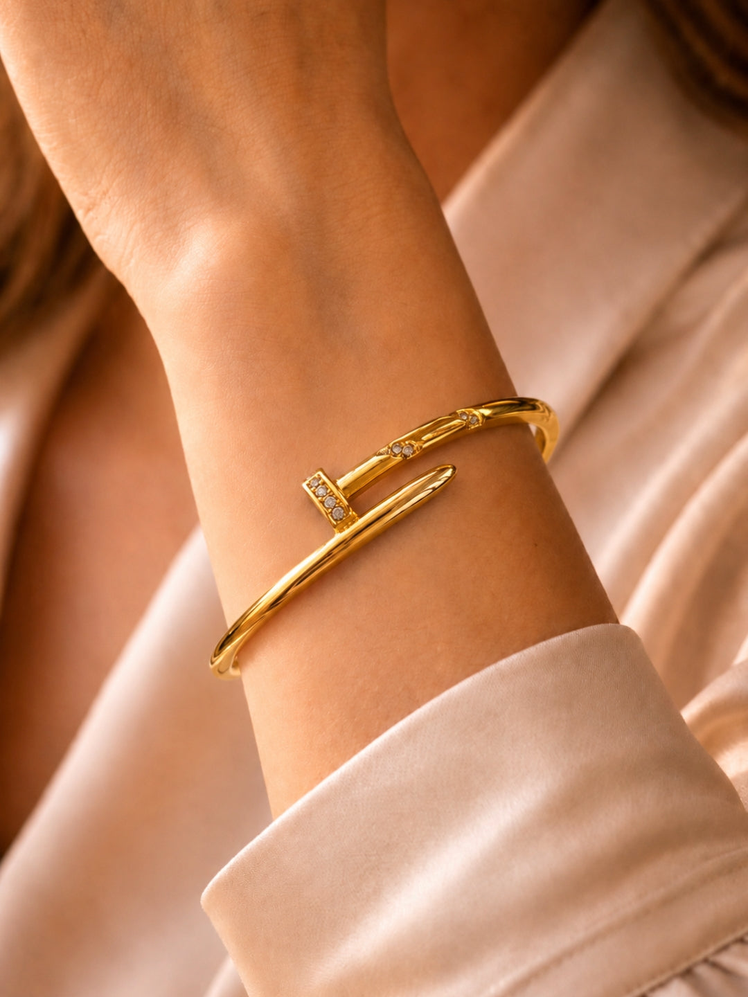 Studded Nail Cuff | Thick 18K Gold Plating, Hypoallergenic