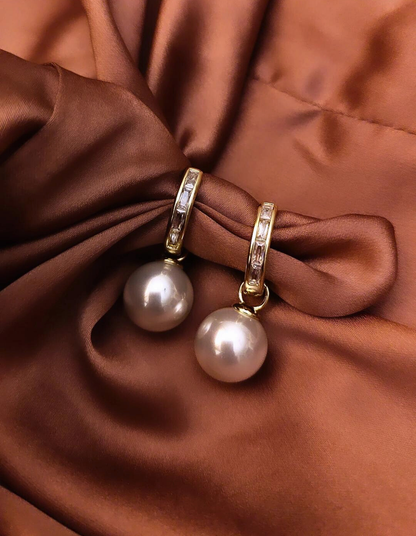 Big Pearl Drop Hoops