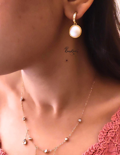 Hugging AD Hoops with Pearl Drops