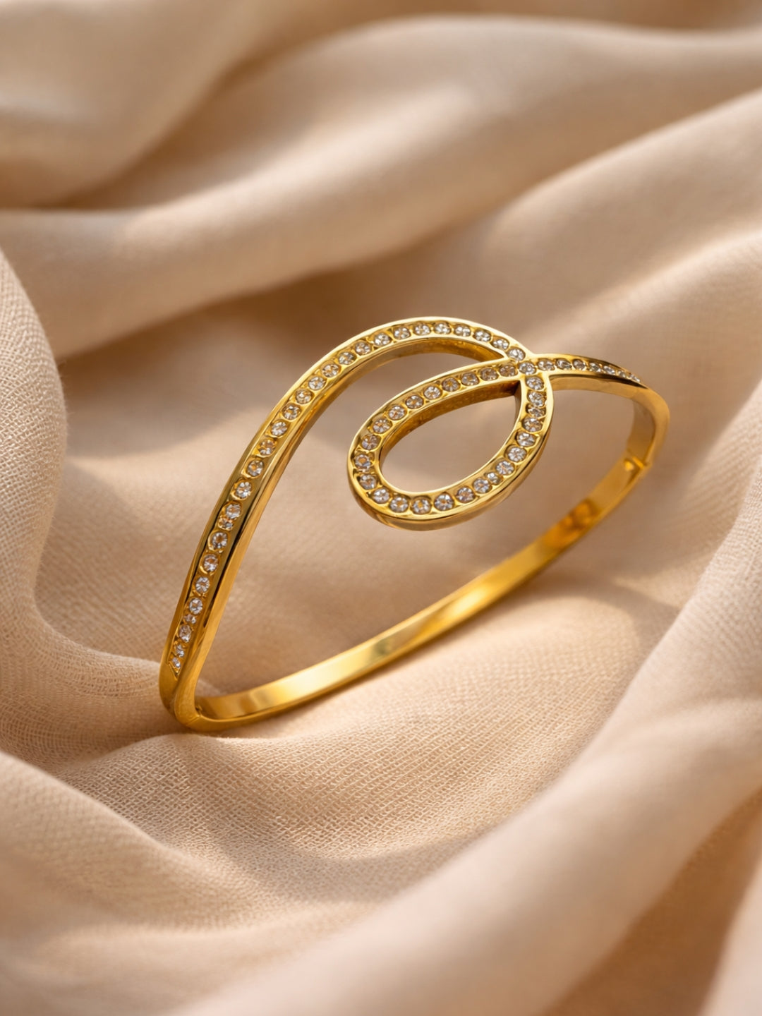 18K Gold Plated CZ Studded Designer Bracelet for Women