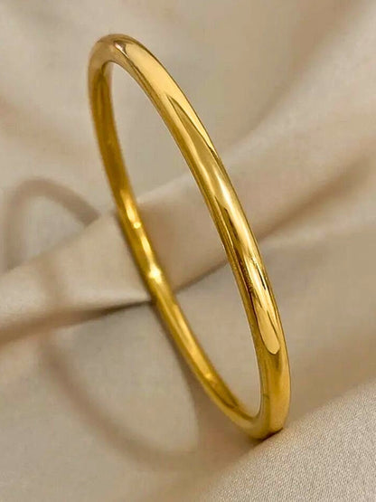 Plain Cuff Bangle – 18K Gold Plated | Anti-Tarnish Everyday Bracelet