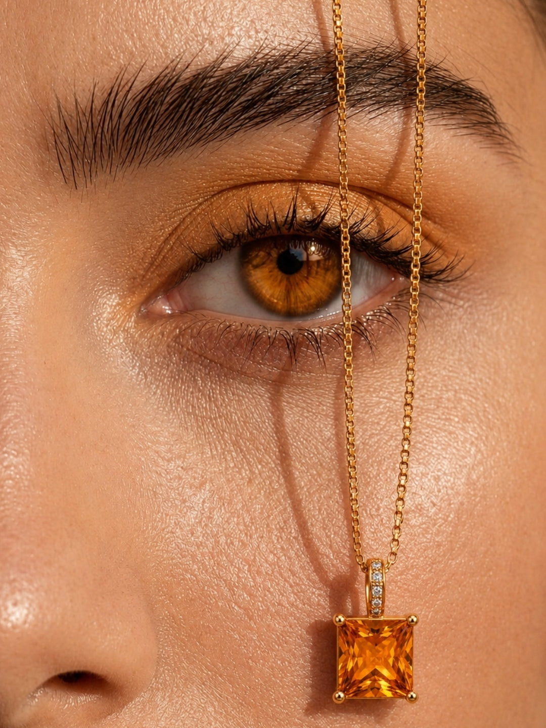 Zafferano Square Solitaire Necklace & Earring Set, 18K Gold-Plated
