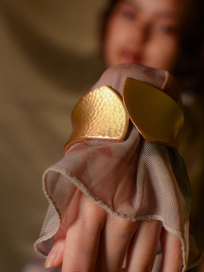 Artisan Gold Cuff – Matte Statement Bracelet