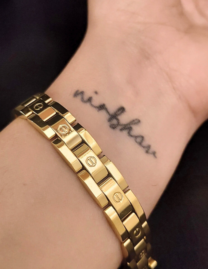 Brand Inspired Gold Bracelet (Thin) Unisex
