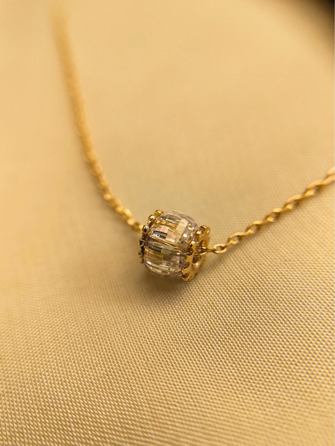 Lumière Baguette Bead Necklace – 18KT Gold Plated | Anti-Tarnish, Hypoallergenic