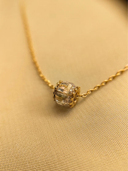 Lumière Baguette Bead Necklace – 18KT Gold Plated | Anti-Tarnish, Hypoallergenic