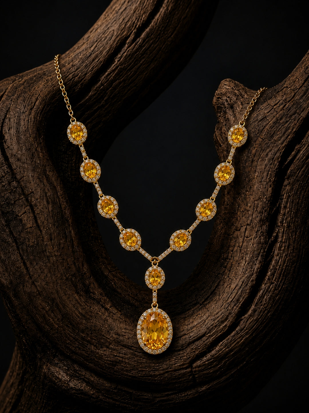 Girasole Golden Halo Necklace & Earring Set, 18K Gold-Plated