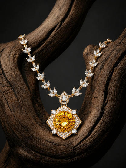 Splendore Golden Halo Necklace & Earring Set, 18K Gold-Plated