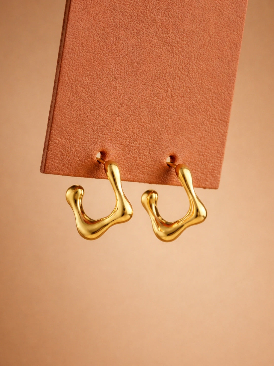 Geometric Gold Half Hoop Earrings – Anti Tarnish Everyday Hoops