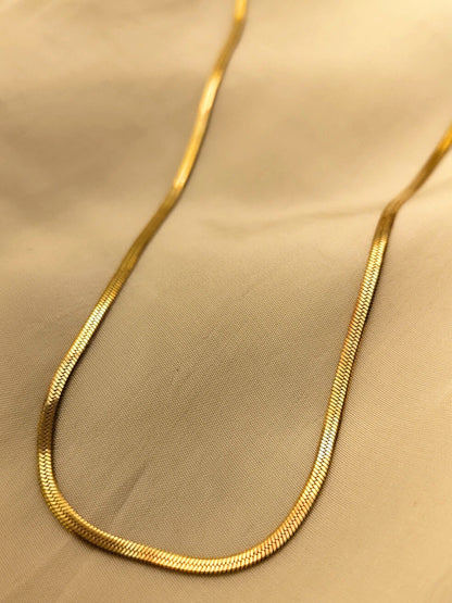 Slim 14kt Gold Plated Snake Chain in Stainless Steel – 22cm