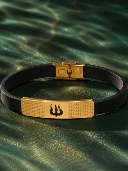Trishul Engraved Band Bracelet for Men