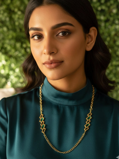 2 style chain with Green CZ