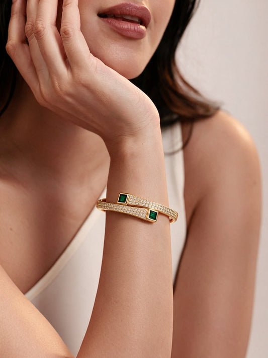 Emerald CZ Pave Bracelet