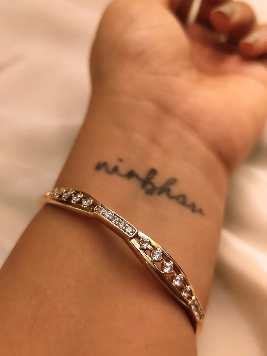 Twisted Sparkle Cuff | Rose Gold Ethnic Bracelet