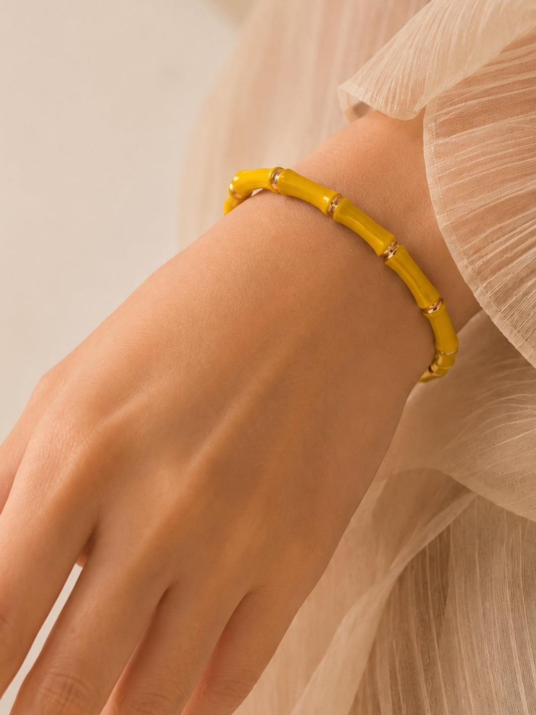 Bambù Yellow Enamel  Bracelet