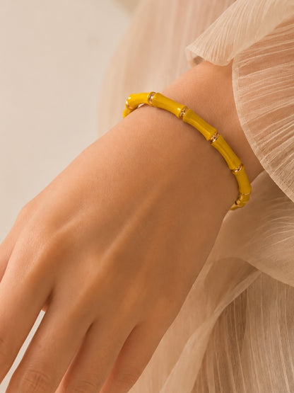 Bambù Yellow Enamel  Bracelet
