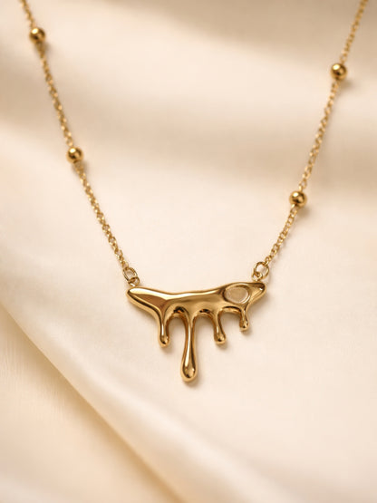 Melted Pendant Chain – 18K Gold Plated Minimal Neckpiece