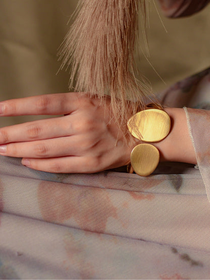 Modern Sculptural Cuff – 18K Gold Plated Statement Bracelet