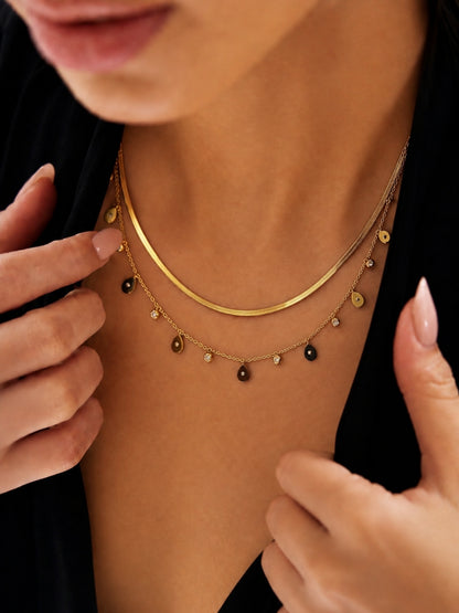 Multicolor Drop Layered Necklace Set – Combo of 2