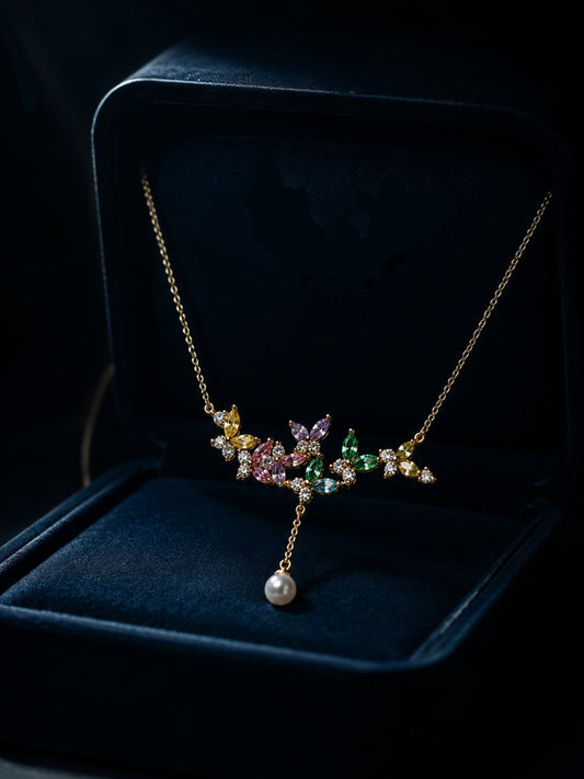 Butterfly Multicolor Necklace & Earring Set
