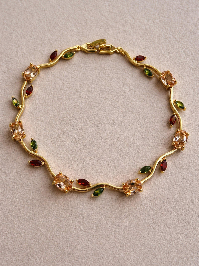 Peach Viral Tulip CZ Gold Bracelet – Anti Tarnish Stainless Steel