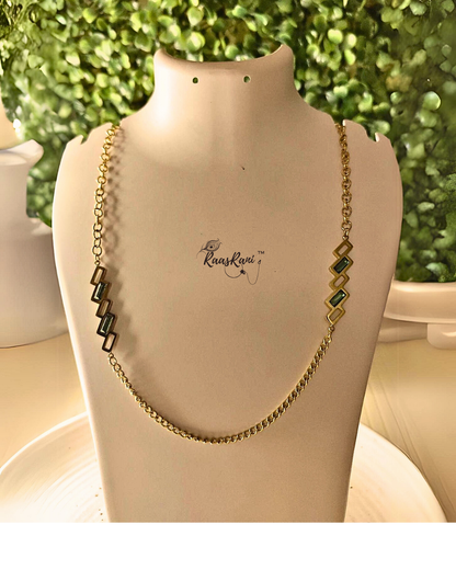 2 style chain with Green CZ