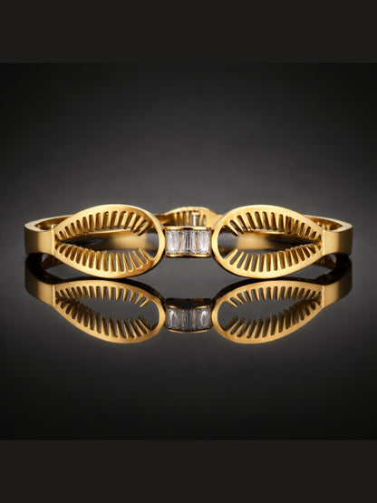 18K Gold Plated CZ Thorn Cuff Bracelet | Anti Tarnish