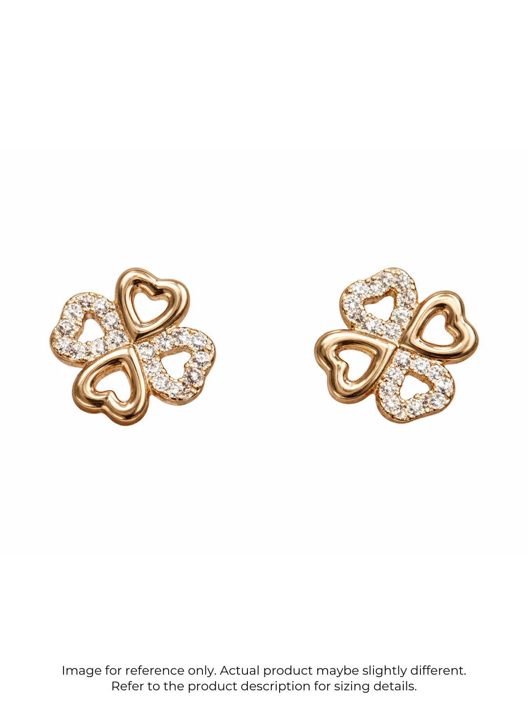 Gold Clover CZ Stud Earrings – Anti Tarnish Everyday Stainless Steel