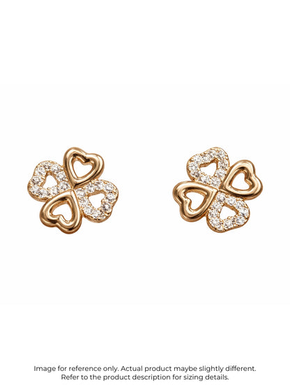 Gold Clover CZ Stud Earrings – Anti Tarnish Everyday Stainless Steel