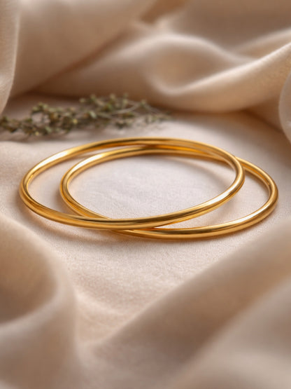 Minimal Gold Plated Thin Bangles Set – Stackable Everyday Bangles
