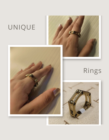 Hexagon Bead Statement Ring